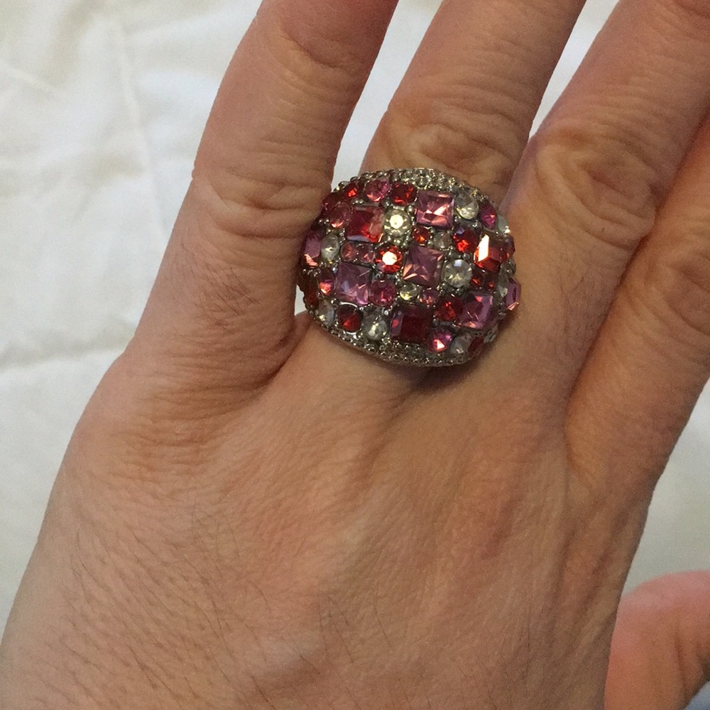 Pink and red stone ring